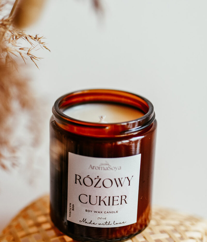 świeca różowy cukier